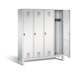 C+P Garderobenschrank Evolo, H1850xB1590xT500mm, Front Lichtgrau, Korpus Lichtgrau (48010-42)