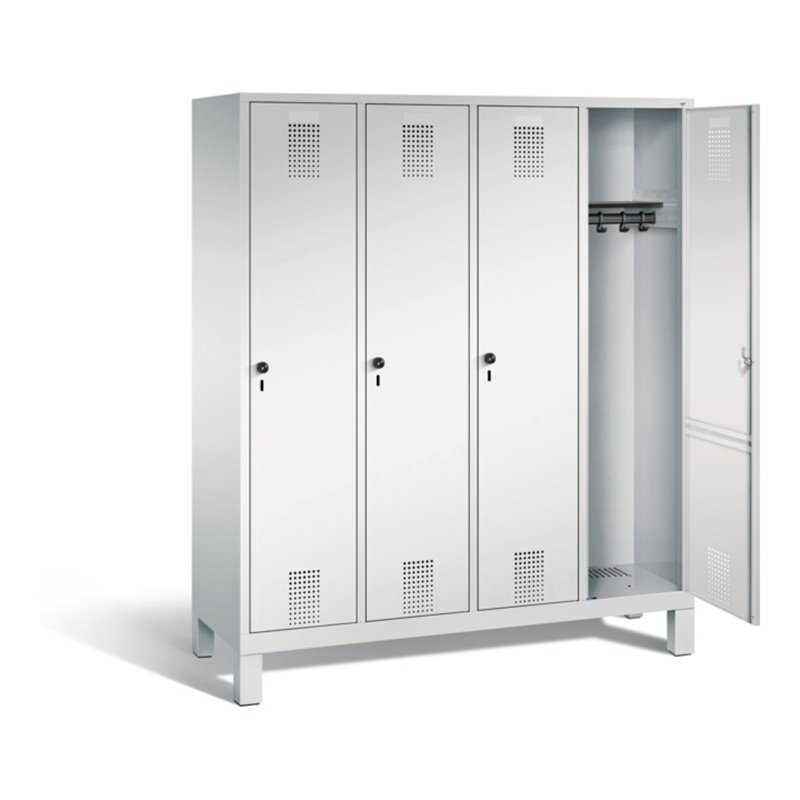 C+P Garderobenschrank Evolo, H1850xB1590xT500mm, Front Lichtgrau, Korpus Lichtgrau (48010-42)