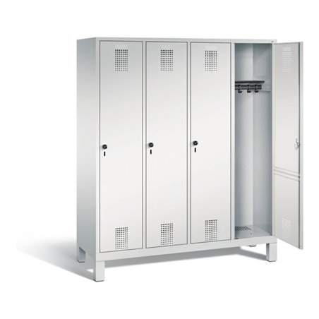 C+P Garderobenschrank Evolo, H1850xB1590xT500mm, Front Lichtgrau, Korpus Lichtgrau (48010-42)