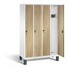 C+P Garderobenschrank Evolo, H1850xB1190xT500mm, Front Dekor Eiche Sereno, Korpus Verkehrsweiß (48010-40)