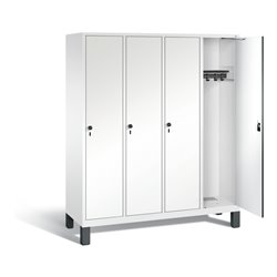 C+P Garderobenschrank Evolo, H1850xB1590xT500mm, Front Dekor Weiß, Korpus Verkehrsweiß (48010-42)