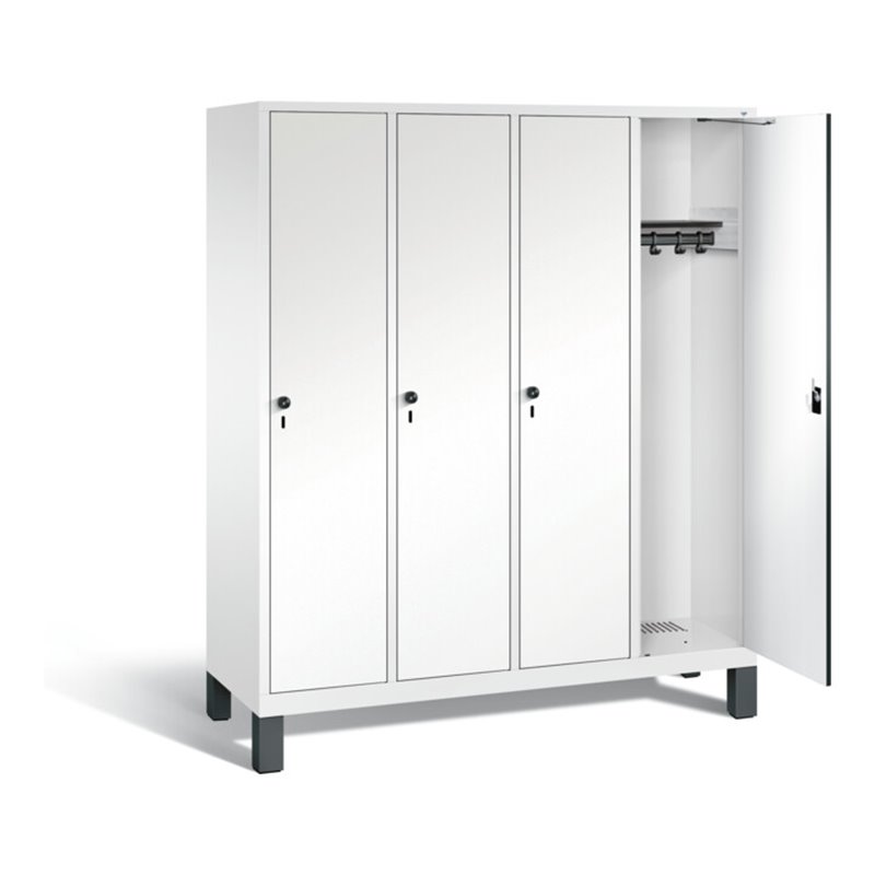 C+P Garderobenschrank Evolo, H1850xB1590xT500mm, Front Dekor Weiß, Korpus Verkehrsweiß (48010-42)