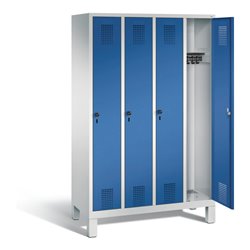 C+P Garderobenschrank Evolo, H1850xB1190xT500mm, Front Enzianblau, Korpus Lichtgrau (48010-40)