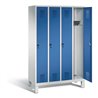 C+P Garderobenschrank Evolo, H1850xB1190xT500mm, Front Enzianblau, Korpus Lichtgrau (48010-40)