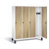 C+P Garderobenschrank Evolo, H1850xB1590xT500mm, Front Dekor Eiche Sereno, Korpus Verkehrsweiß (48010-42)