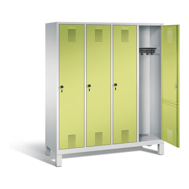 C+P Garderobenschrank Evolo, H1850xB1590xT500mm, Front Viridingrün, Korpus Lichtgrau (48010-42)