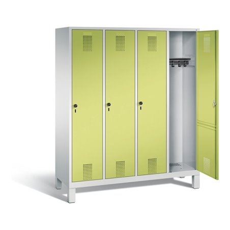 C+P Garderobenschrank Evolo, H1850xB1590xT500mm, Front Viridingrün, Korpus Lichtgrau (48010-42)