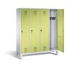 C+P Garderobenschrank Evolo, H1850xB1590xT500mm, Front Viridingrün, Korpus Lichtgrau (48010-42)