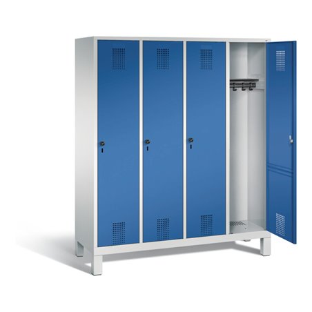 C+P Garderobenschrank Evolo, H1850xB1590xT500mm, Front Enzianblau, Korpus Lichtgrau (48010-42)