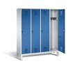 C+P Garderobenschrank Evolo, H1850xB1590xT500mm, Front Enzianblau, Korpus Lichtgrau (48010-42)