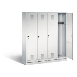 C+P Garderobenschrank Evolo, H1800xB1590xT500mm, Front Lichtgrau, Korpus Lichtgrau (48020-42)
