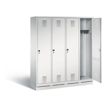 C+P Garderobenschrank Evolo, H1800xB1590xT500mm, Front Lichtgrau, Korpus Lichtgrau (48020-42)