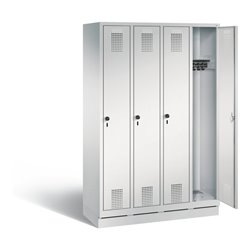 C+P Garderobenschrank Evolo, H1800xB1190xT500mm, Front Lichtgrau, Korpus Lichtgrau (48020-40)