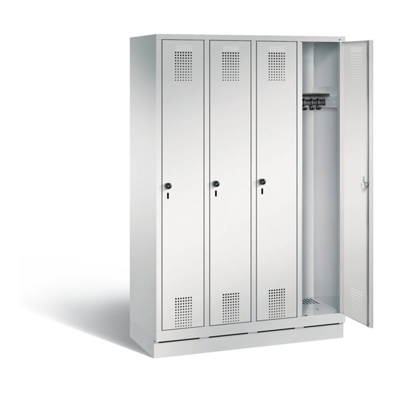 C+P Garderobenschrank Evolo, H1800xB1190xT500mm, Front Lichtgrau, Korpus Lichtgrau (48020-40)