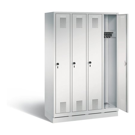 C+P Garderobenschrank Evolo, H1800xB1190xT500mm, Front Lichtgrau, Korpus Lichtgrau (48020-40)