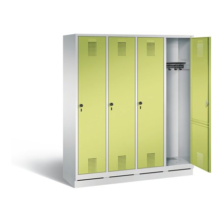 C+P Garderobenschrank Evolo, H1800xB1590xT500mm, Front Viridingrün, Korpus Lichtgrau (48020-42)