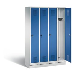 C+P Garderobenschrank Evolo, H1800xB1190xT500mm, Front Enzianblau, Korpus Lichtgrau (48020-40)