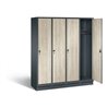 C+P Garderobenschrank Evolo, H1800xB1590xT500mm, Front Dekor Sen-Esche, Korpus Anthrazitgrau (48020-42)