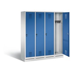 C+P Garderobenschrank Evolo, H1800xB1590xT500mm, Front Enzianblau, Korpus Lichtgrau (48020-42)