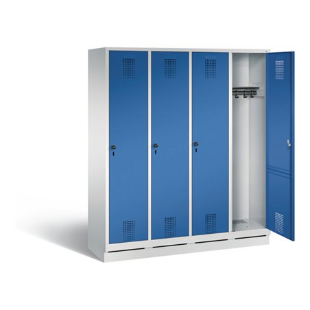 C+P Garderobenschrank Evolo, H1800xB1590xT500mm, Front Enzianblau, Korpus Lichtgrau (48020-42)