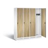 C+P Garderobenschrank Evolo, H1800xB1590xT500mm, Front Dekor Eiche Sereno, Korpus Verkehrsweiß (48020-42)