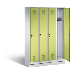 C+P Garderobenschrank Evolo, H1800xB1190xT500mm, Front Viridingrün, Korpus Lichtgrau (48020-40)