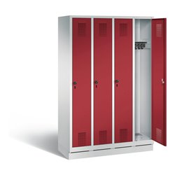 C+P Garderobenschrank Evolo, H1800xB1190xT500mm, Front Rubinrot, Korpus Lichtgrau (48020-40)