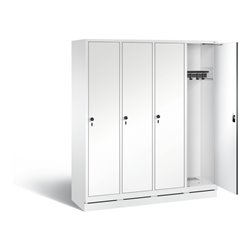 C+P Garderobenschrank Evolo, H1800xB1590xT500mm, Front Dekor Weiß, Korpus Verkehrsweiß (48020-42)