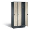 C+P Garderobenschrank Evolo, H1800xB900xT500mm, Front Dekor Sen-Esche, Korpus Anthrazitgrau (48020-30)