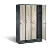 C+P Garderobenschrank Evolo, H1800xB1190xT500mm, Front Dekor Sen-Esche, Korpus Anthrazitgrau (48020-40)