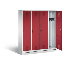 C+P Garderobenschrank Evolo, H1800xB1590xT500mm, Front Rubinrot, Korpus Lichtgrau (48020-42)
