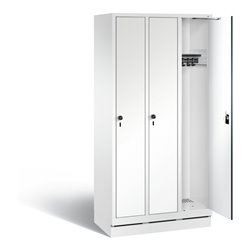 C+P Garderobenschrank Evolo, H1800xB900xT500mm, Front Dekor Weiß, Korpus Verkehrsweiß (48020-30)