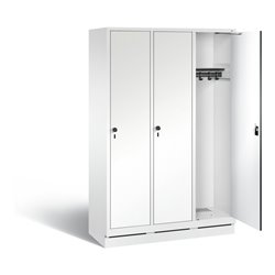 C+P Garderobenschrank Evolo, H1800xB1200xT500mm, Front Dekor Weiß, Korpus Verkehrsweiß (48020-32)