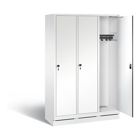 C+P Garderobenschrank Evolo, H1800xB1200xT500mm, Front Dekor Weiß, Korpus Verkehrsweiß (48020-32)