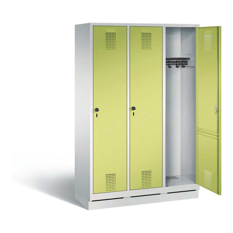 C+P Garderobenschrank Evolo, H1800xB1200xT500mm, Front Viridingrün, Korpus Lichtgrau (48020-32)