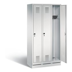 C+P Garderobenschrank Evolo, H1800xB900xT500mm, Front Lichtgrau, Korpus Lichtgrau (48020-30)