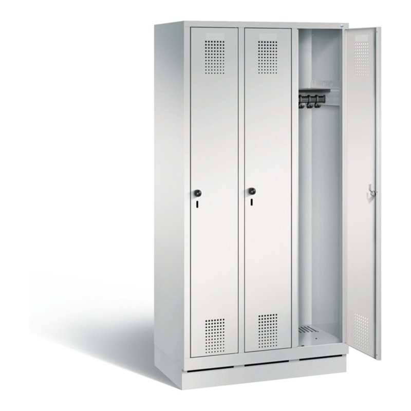 C+P Garderobenschrank Evolo, H1800xB900xT500mm, Front Lichtgrau, Korpus Lichtgrau (48020-30)
