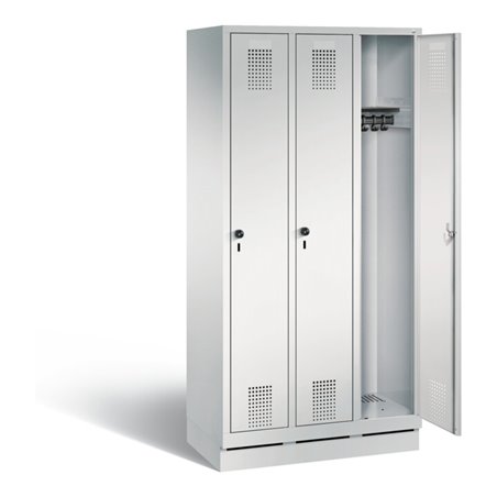 C+P Garderobenschrank Evolo, H1800xB900xT500mm, Front Lichtgrau, Korpus Lichtgrau (48020-30)