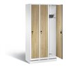 C+P Garderobenschrank Evolo, H1800xB900xT500mm, Front Dekor Eiche Sereno, Korpus Verkehrsweiß (48020-30)