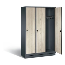 C+P Garderobenschrank Evolo, H1800xB1200xT500mm, Front Dekor Sen-Esche, Korpus Anthrazitgrau (48020-32)