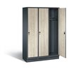 C+P Garderobenschrank Evolo, H1800xB1200xT500mm, Front Dekor Sen-Esche, Korpus Anthrazitgrau (48020-32)