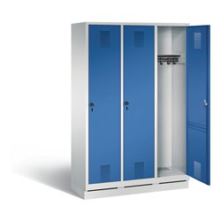 C+P Garderobenschrank Evolo, H1800xB1200xT500mm, Front Enzianblau, Korpus Lichtgrau (48020-32)