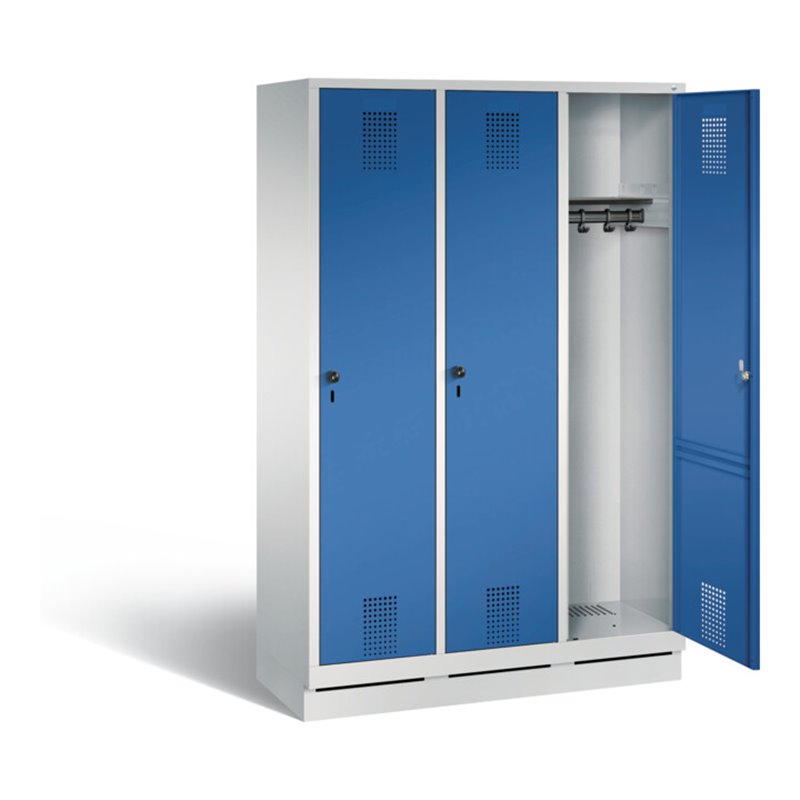 C+P Garderobenschrank Evolo, H1800xB1200xT500mm, Front Enzianblau, Korpus Lichtgrau (48020-32)
