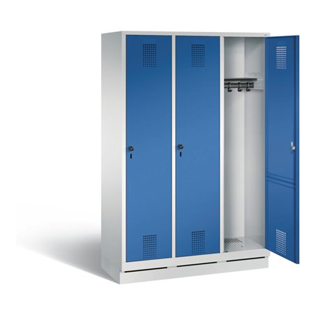 C+P Garderobenschrank Evolo, H1800xB1200xT500mm, Front Enzianblau, Korpus Lichtgrau (48020-32)