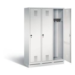 C+P Garderobenschrank Evolo, H1800xB1200xT500mm, Front Lichtgrau, Korpus Lichtgrau (48020-32)
