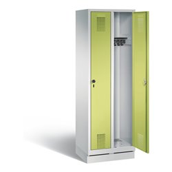C+P Garderobenschrank Evolo, H1800xB610xT500mm, Front Viridingrün, Korpus Lichtgrau (48020-20)