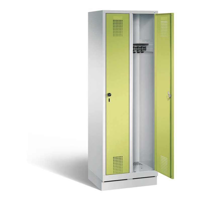 C+P Garderobenschrank Evolo, H1800xB610xT500mm, Front Viridingrün, Korpus Lichtgrau (48020-20)