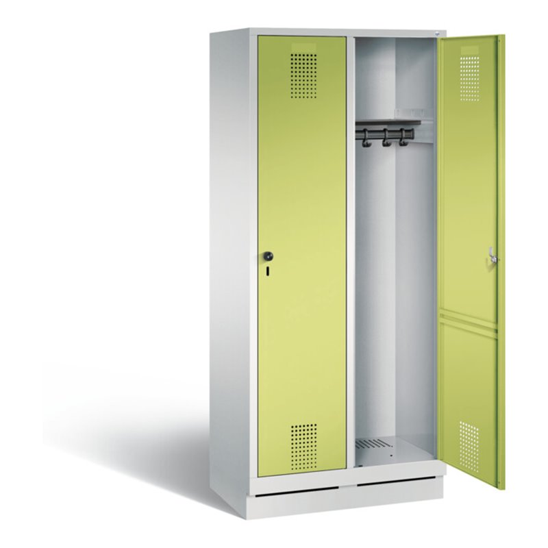 C+P Garderobenschrank Evolo, H1800xB810xT500mm, Front Viridingrün, Korpus Lichtgrau (48020-22)