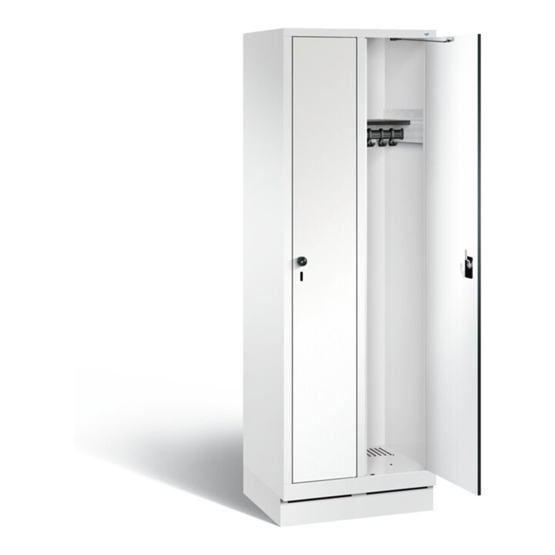 C+P Garderobenschrank Evolo, H1800xB610xT500mm, Front Dekor Weiß, Korpus Verkehrsweiß (48020-20)