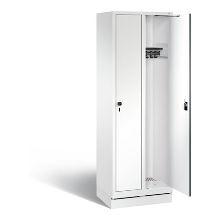 C+P Garderobenschrank Evolo, H1800xB610xT500mm, Front Dekor Weiß, Korpus Verkehrsweiß (48020-20)